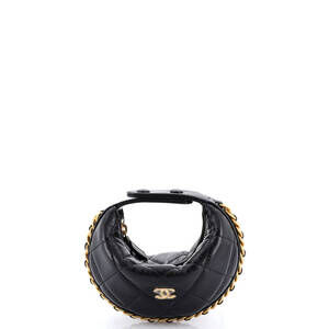 Chanel Extra Mini Chain Around Hobo Pouch Quilted Lambskin